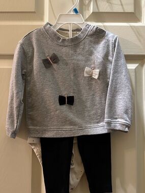 Carter's Gray Sweatshirt with Bow Accents